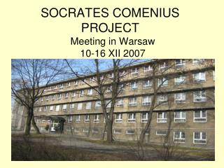 SOCRATES COMENIUS PROJECT