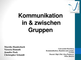 Kommunikation in &amp; zwischen Gruppen