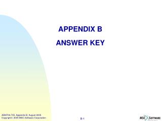APPENDIX B ANSWER KEY