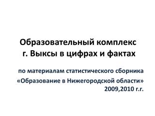 Образовательный комплекс г. Выксы в цифрах и фактах