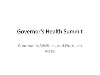 Governor’s Health Summit