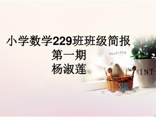 小学数学229班班级简报 第一期 杨淑莲