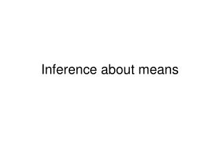 Inference about means