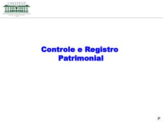 Controle e Registro Patrimonial