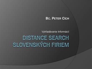 Distance Search slovenských firiem