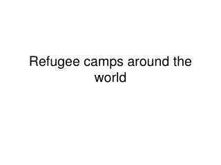 Refugee camps around the world