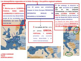 Los desequilibrios regionales en la Unión Europea. Una política regional solidaria