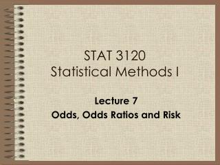 STAT 3120 Statistical Methods I