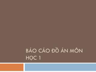 Báo cáo Đồ án môn học 1