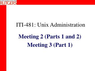 ITI-481: Unix Administration