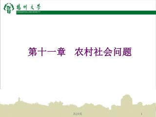 第十一章 农村社会问题