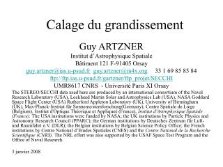 Calage du grandissement