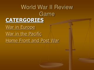 World War II Review Game