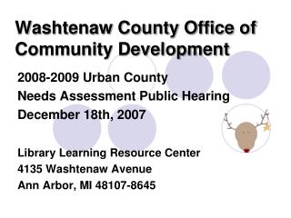 Washtenaw County Office of Community Development