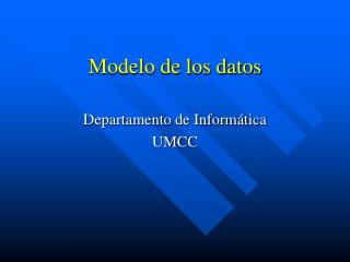 Modelo de los datos
