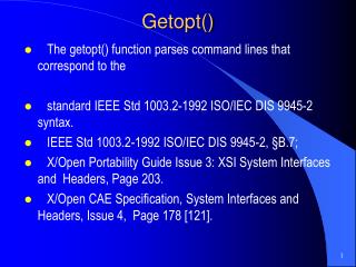 Getopt()