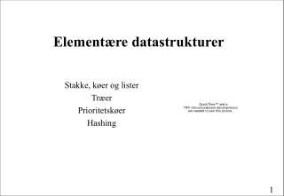 Elementære datastrukturer