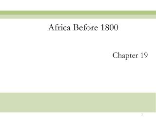 Africa Before 1800