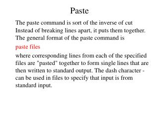P aste