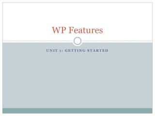 WP Features