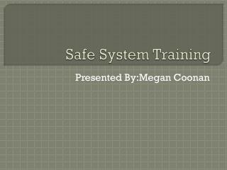 Safe System Training