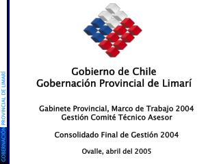 Gobierno de Chile Gobernación Provincial de Limarí