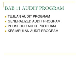 BAB 11 AUDIT PROGRAM