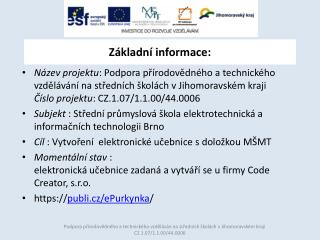Základní informace: