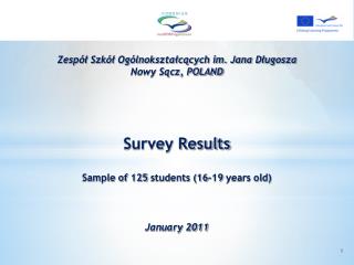 Zespół Szkół Ogólnokształcących im. Jana Długosza Nowy Sącz, POLAND Survey Results