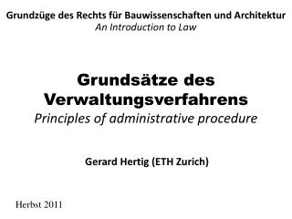 Grundsätze des Verwaltungsverfahrens Principles of administrative procedure