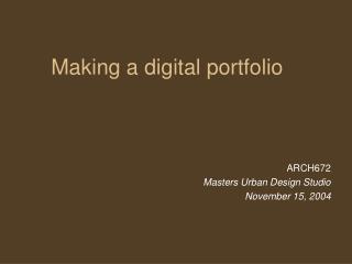 Making a digital portfolio