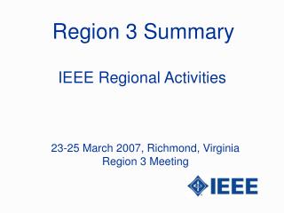 Region 3 Summary