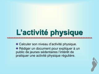 L’activité physique