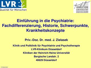 Einführung in die Psychiatrie: Fachdifferenzierung, Historie, Schwerpunkte, Krankheitskonzepte