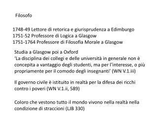 Studia a Glasgow poi a Oxford ‘ La disciplina dei collegi e delle università in generale non è
