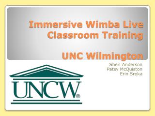 Immersive Wimba Live Classroom Training UNC Wilmington