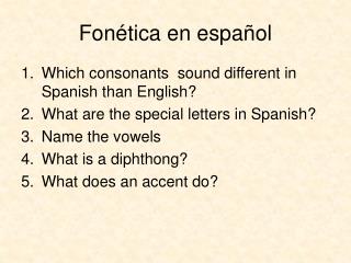 Fonética en español