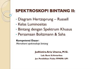SPEKTROSKOPI BINTANG II:
