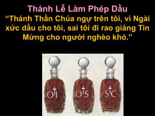 Thánh Lễ Làm Phép Dầu