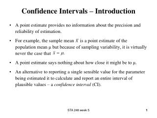 Confidence Intervals – Introduction