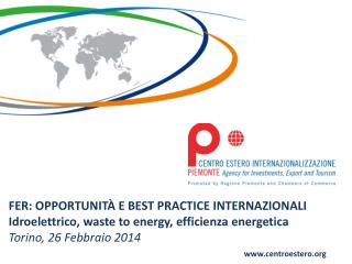 FER: OPPORTUNITÀ E BEST PRACTICE INTERNAZIONALI