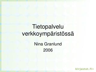 Tietopalvelu verkkoympäristössä