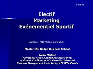 Electif Marketing Evénementiel Sportif