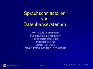 Sprachschnittstellen von Datenbanksystemen