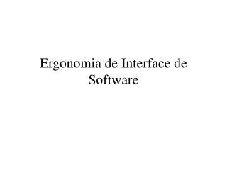 Ergonomia de Interface de Software