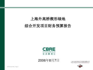 上海外高桥楔形绿地 综合开发项目财务预算报告