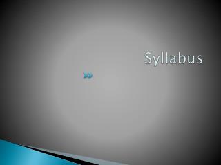 Syllabus