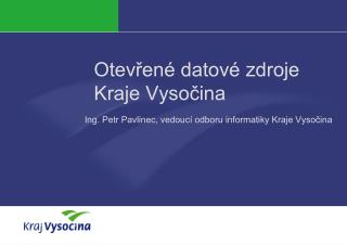 Otevřené datové zdroje Kraje Vysočina