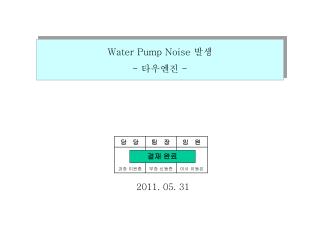 Water Pump Noise 발생 - 타우엔진 -