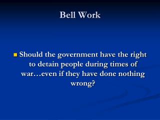 Bell Work